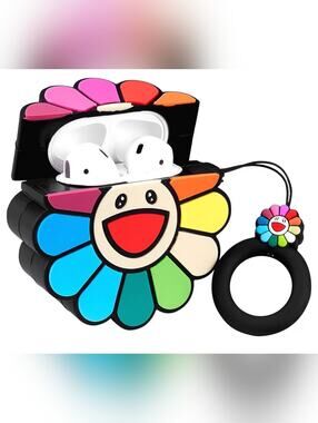 Takashi Murakami Flower AirPods case Colorful Sun Keychain Louis Vuitton